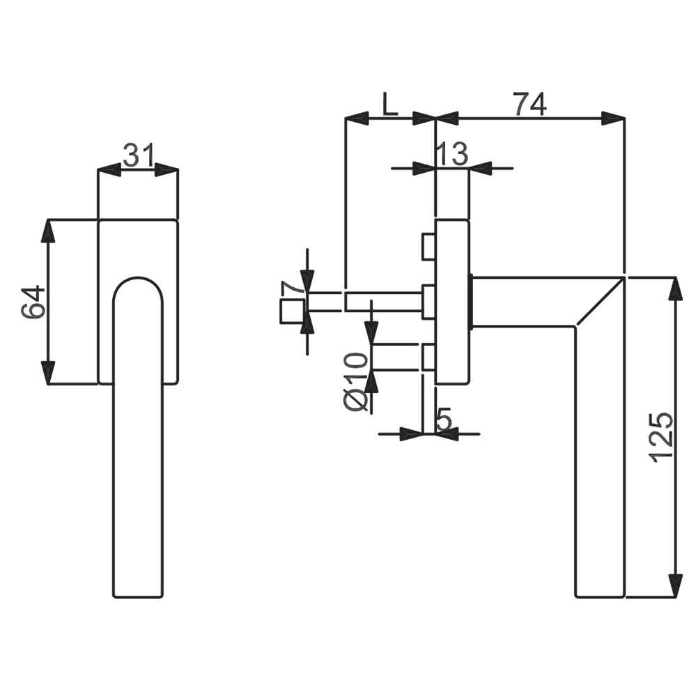 Südmetall Ronny II Fenstergriff Square Produktfoto