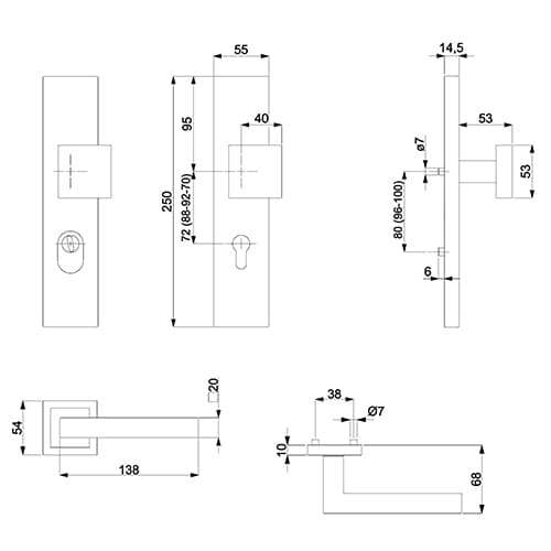 Südmetall Ronny II Square SH Schild/Ros Produktfoto